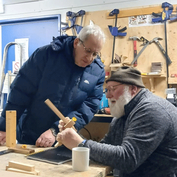 Craft demonstration at Lybster Mens Shed
