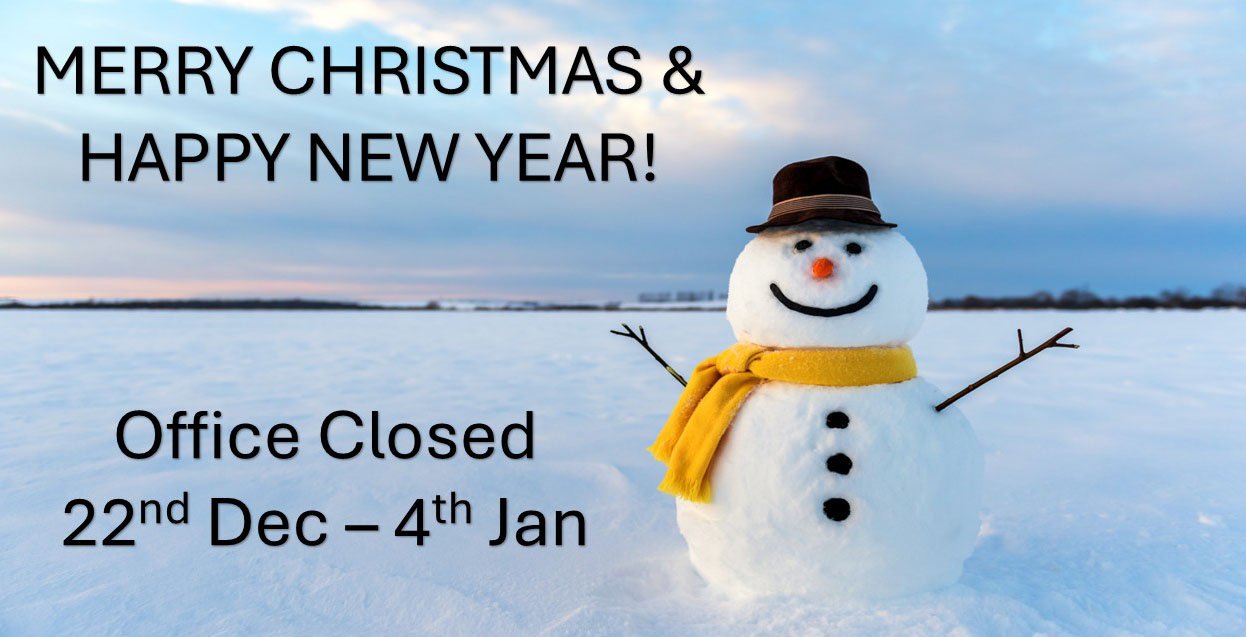 Office closed for Christmas from 22nd December to 4th January image